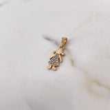 Pendant Girl 1.25gr / 2.1cm / White Zircons 18K Yellow Gold #