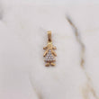 Pendant Girl 1.25gr / 2.1cm / White Zircons 18K Yellow Gold #