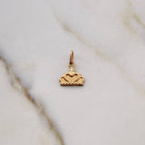Dije Corona Corazon 0.45gr / 1.3cm / Plano Oro Amarillo 18K #