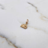 Dije Corona Corazon 0.45gr / 1.3cm / Plano Oro Amarillo 18K #
