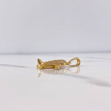 Pendant Airplane 2.75gr / 2.5cm / White Zircons 18K Yellow Gold &