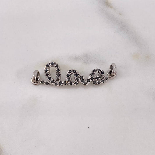 Charm Love 2.15gr / 3.6cm / Black Zircons 18K White Gold #