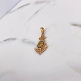 Pendant Anchor Rudder 2.65gr / 3.5cm / White Green Zircons 18K Rose Gold #