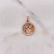 Dije Arbol De la Vida 1.9gr / 2.3cm / Circones Colores Oro Rosa 18K #