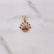 Pendant Corona Queen 2.1gr / 2.4cm / Black Zircons 18K Rose Gold $