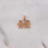 Dije Niño - Niña 1.6gr / 1.6cm / Circones Blancos Oro Rosa 18K #