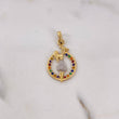 Pendant Mother 2.05gr / 3.2cm / Colored Zircons Two 18K Yellow White Gold #