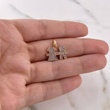 Dije Niño - Niña 1.6gr / 1.6cm / Circones Blancos Oro Rosa 18K #