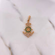 Pendant Anchor Rudder 2.65gr / 3.5cm / White Green Zircons 18K Rose Gold #