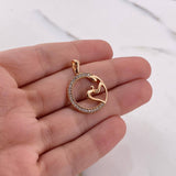 Pendant Love Circle 2gr / 2.6cm / White Zircons 18K Rose Gold #