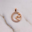 Pendant Love Circle 2gr / 2.6cm / White Zircons 18K Rose Gold #