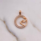 Pendant Love Circle 2gr / 2.6cm / White Zircons 18K Rose Gold #