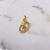 Pendant Mother 2gr / 3.2cm / Zirconia Colors 18K Yellow Gold #