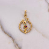 Pendant Mother 2gr / 3.2cm / Zirconia Colors 18K Yellow Gold #