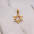 Dije Estrella De David 2.05gr / 2.9cm / Circones Blancos Oro Amarillo 18K #
