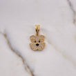 Pendant Dog 3.1gr / 2.5cm / Black and White Zircons 18K Yellow Gold &
