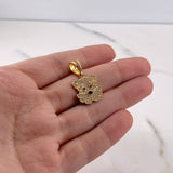 Pendant Dog 3.1gr / 2.5cm / Black and White Zircons 18K Yellow Gold &