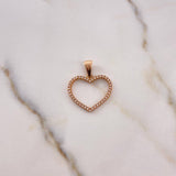 Pendant Heart Silhouette 1.6gr / 2.5cm / White Zircons 18K Rose Gold &
