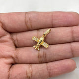 Pendant Airplane 1.2gr / 2cm / White Zircons 18K Yellow Gold &