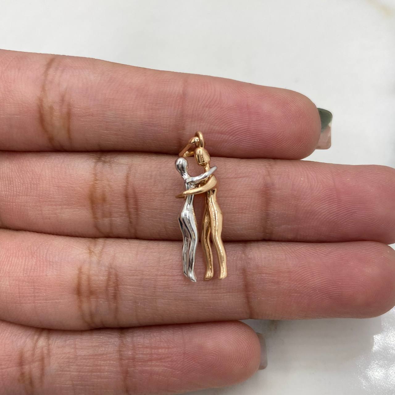 Pendant Couple 2.4gr / 2.7cm / Two 18K White and Rose Gold #