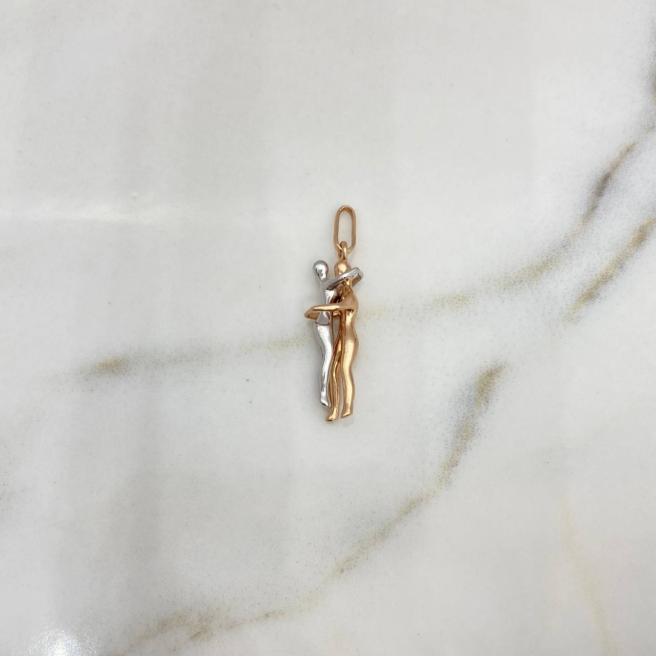 Pendant Couple 2.4gr / 2.7cm / Two 18K White and Rose Gold #