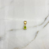 Dije Gota Canasta 0.9gr / 1.6cm / Circon Verde Oro Amarillo 18K #