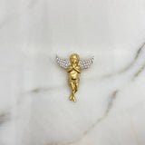 Pendant Angel 4.5gr / 2.8cm / White Zirconia Two-tone 18K Yellow and White Gold &