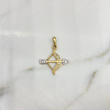 Pendant Arrow And Bow 1.95gr / 2.7cm / White Zircons 18K Yellow Gold #