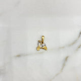 Pendant Moto 0.8gr / 1.3cm / White Zircons Two-tone Yellow and White 18K Gold &