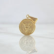 Dije San Miguel Arcángel 0.85gr / 2cm / Troquelado Texturizado Borde Liso Oro Amarillo 18K