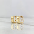 Candongas Lia 3.45gr / 1.1cm / Cuadradas Oro Blanco 18K