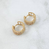 Candongas Copos Escalonados 3.35gr / 1cm / Circones Blancos Oro Amarillo 18K *