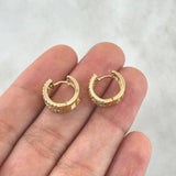 Candongas Copos Escalonados 3.15gr / 1.2cm / Circones Blancos Oro Blanco 18K