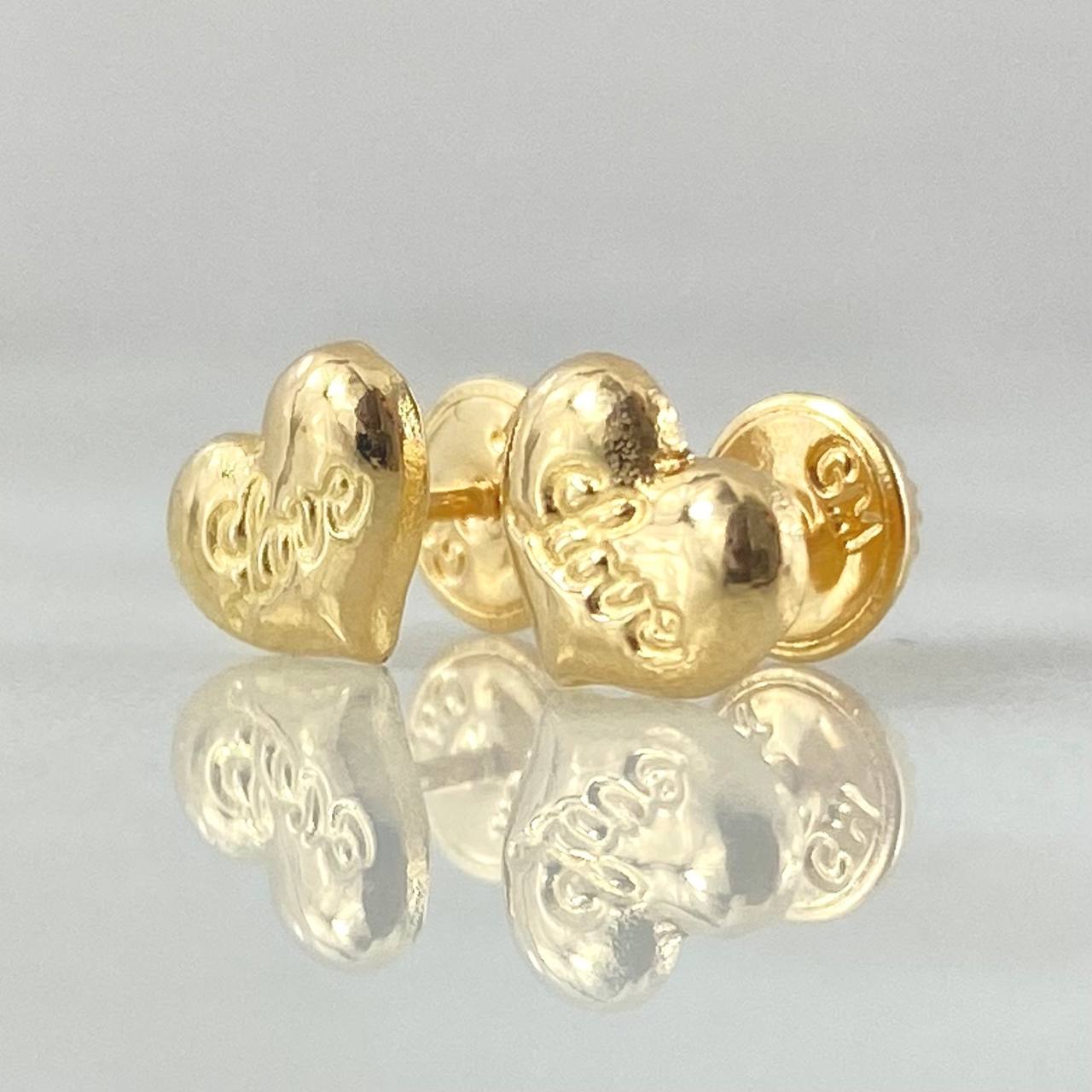 Stud Earrings Love 0.6gr / 18K Gold ©