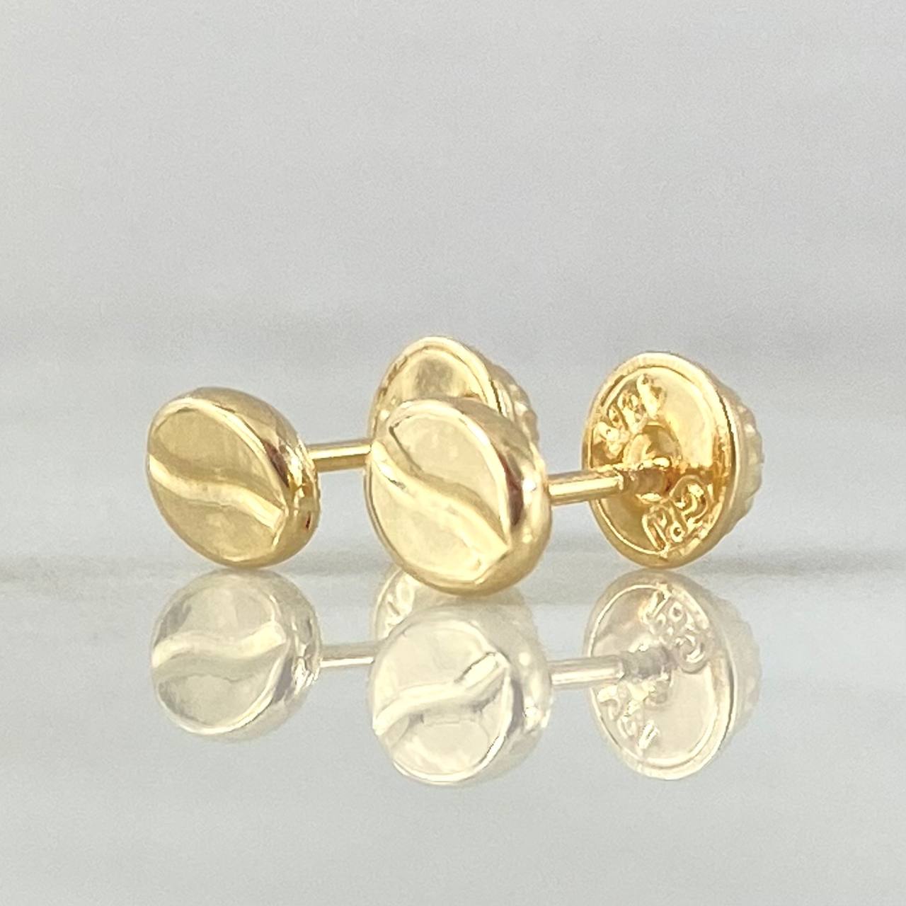 Stud Earrings Coffee Grain 0.55gr / 18K Gold ©