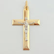 Dije Cruz Cristo 3gr / 2 in / Dos Oros Amarillo Blanco +4 18K ©