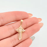 Dije Cruz Latina Superpuesta 1gr / 3/4 in / Oro Amarillo 18K ©