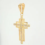 Pendant Overlapping Latin Cross 1gr / 1 in / Yellow Gold 18K *