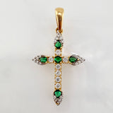 Dije Cruz 1.95gr / 1 1/4 in / Dos Oros Amarillo Blanco 18K ©