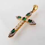 Dije Cruz 1.95gr / 1 1/4 in / Dos Oros Amarillo Blanco 18K ©