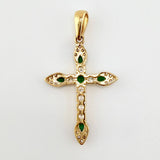 Dije Cruz 1.95gr / 1 1/4 in / Dos Oros Amarillo Blanco 18K ©