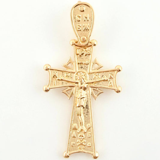 Dije Cruz Cristo Ornamentada 5gr / 1 1/2 in / Oro Amarillo 18K ©