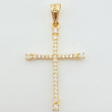 Dije Cruz Tupida 1.15gr / 1 1/4 in / Oro Amarillo 18K *