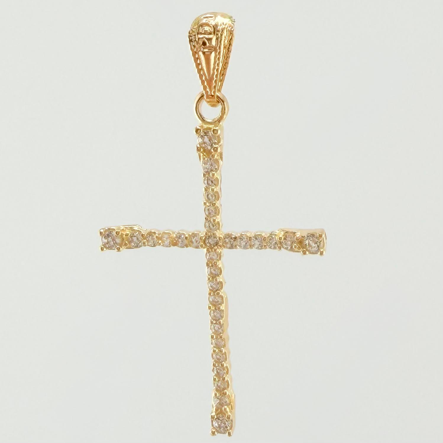 Dije Cruz Tupida 1.15gr / 1 1/4 in / Oro Amarillo 18K *