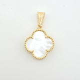 Dije Trebol Blanco 1.7gr / 1 in / Oro Amarillo Nac.Esp. 18K ©