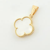 Dije Trebol Blanco 1.7gr / 1 in / Oro Amarillo Nac.Esp. 18K ©