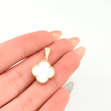 Dije Trebol Blanco 1.75gr / 1 in / Oro Amarillo Nac.Esp. 18K *