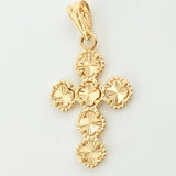 Dije Cruz Trebol Dorada 1.5gr / 1 1/4 in / Oro Amarillo Nac.Esp. 18K *