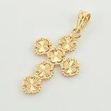 Dije Cruz Trebol Dorado 1.5gr / 1 1/4 in / Oro Amarillo Nac.Esp. 18K