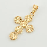 Dije Cruz Trebol Dorada 1.5gr / 1 1/4 in / Oro Amarillo Nac.Esp. 18K *